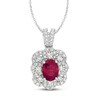 Thumbnail Image 1 of Le Vian Couture Natural Ruby Necklace 3/4 ct tw Diamonds Platinum 18"