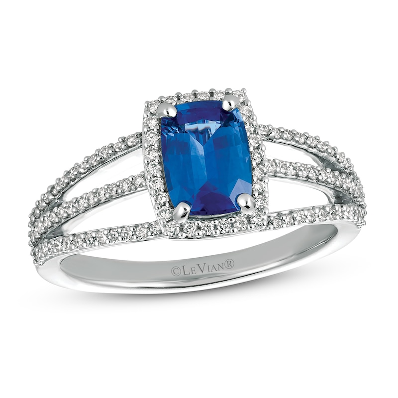 Main Image 1 of Le Vian Natural Sapphire Ring 1/3 ct tw Diamonds 14K Vanilla Gold
