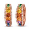 Thumbnail Image 1 of Le Vian Creme Brulee Multi-Gemstone Hoop Earrings 1 ct tw Diamonds 14K Strawberry Gold