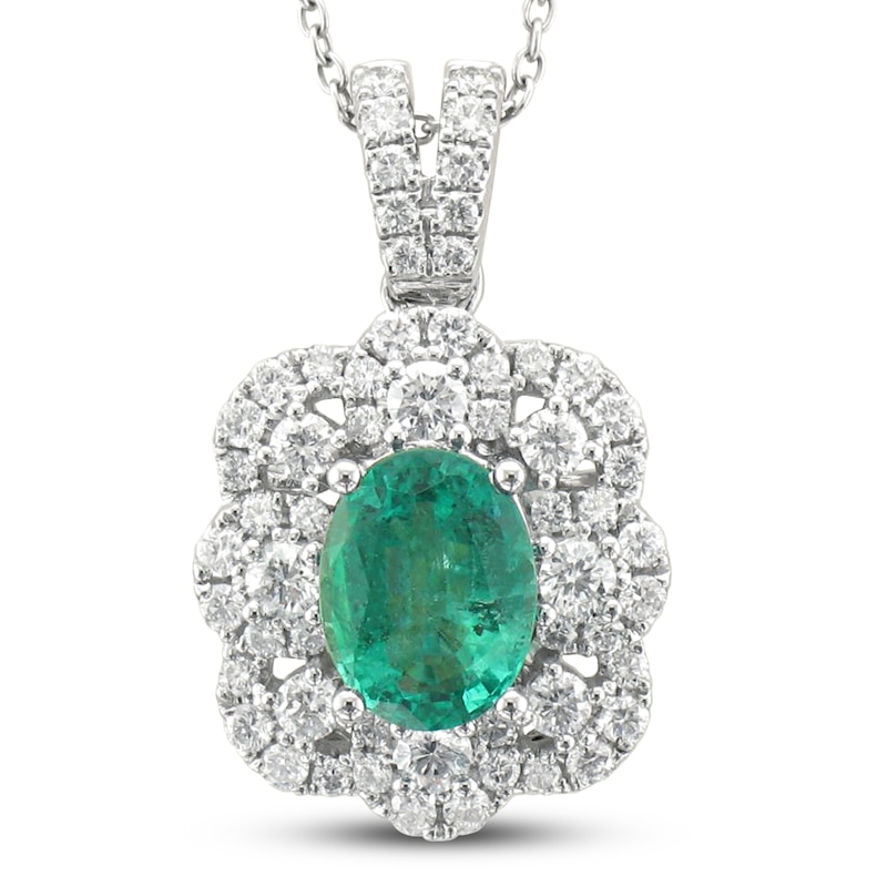 Main Image 1 of Le Vian Couture Emerald Necklace 3/4 ct tw Diamonds Platinum 18"