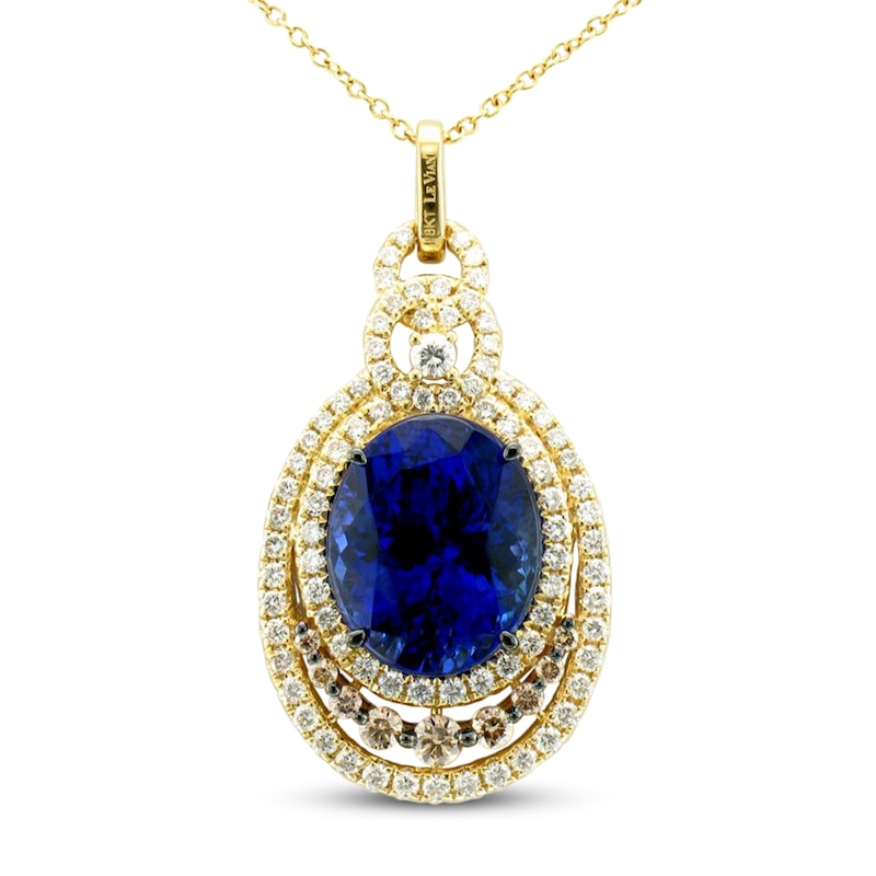 Main Image 1 of Le Vian Couture Natural Tanzanite Necklace 1-1/2 ct tw Diamonds 18K Honey Gold 18"