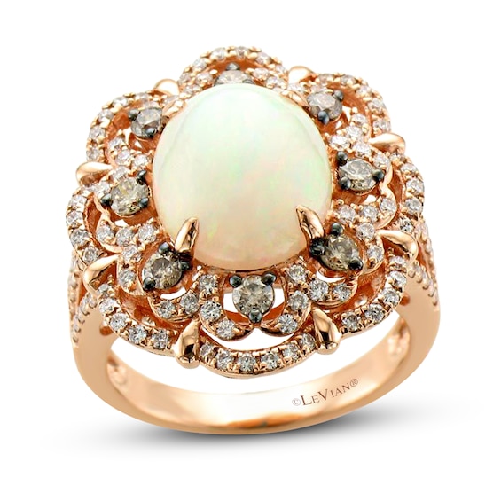 Le Vian Natural Opal Ring 1 ct tw Diamonds 18K Strawberry Gold