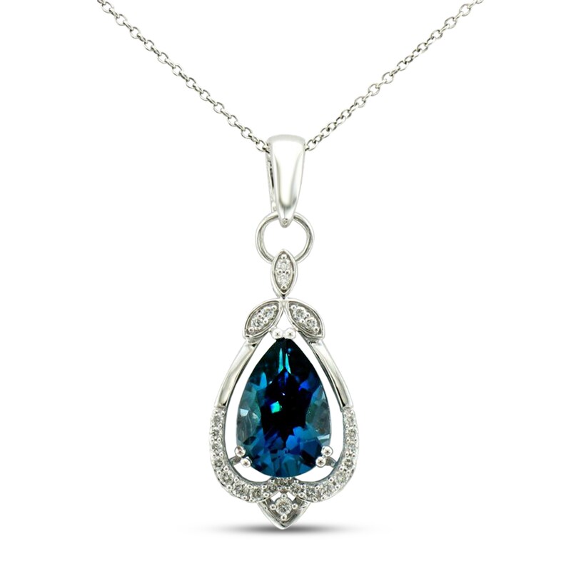 Main Image 1 of Le Vian Natural Topaz Necklace 1/6 ct tw Diamonds 14K Vanilla Gold