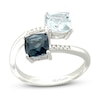 Thumbnail Image 1 of Le Vian Natural Aquamarine/Topaz Ring Diamond Accent 14K Vanilla Gold