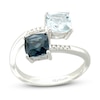 Thumbnail Image 0 of Le Vian Natural Aquamarine/Topaz Ring Diamond Accent 14K Vanilla Gold