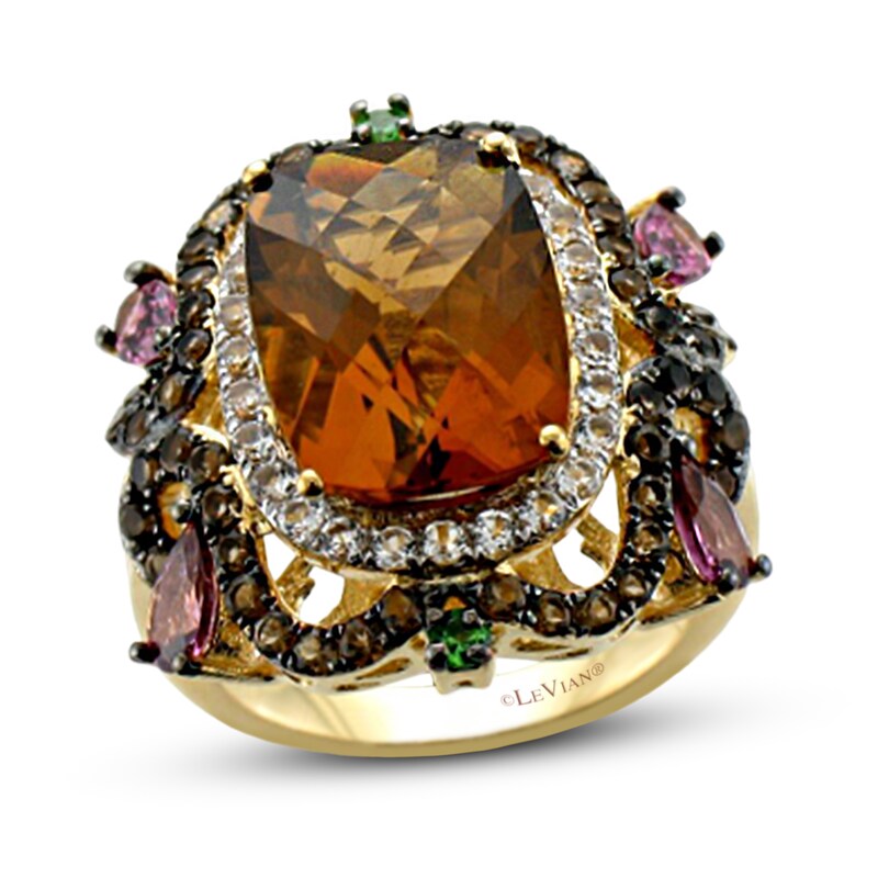 Main Image 1 of Le Vian Natural Quartz/Garnet/Topaz Ring 14K Honey Gold