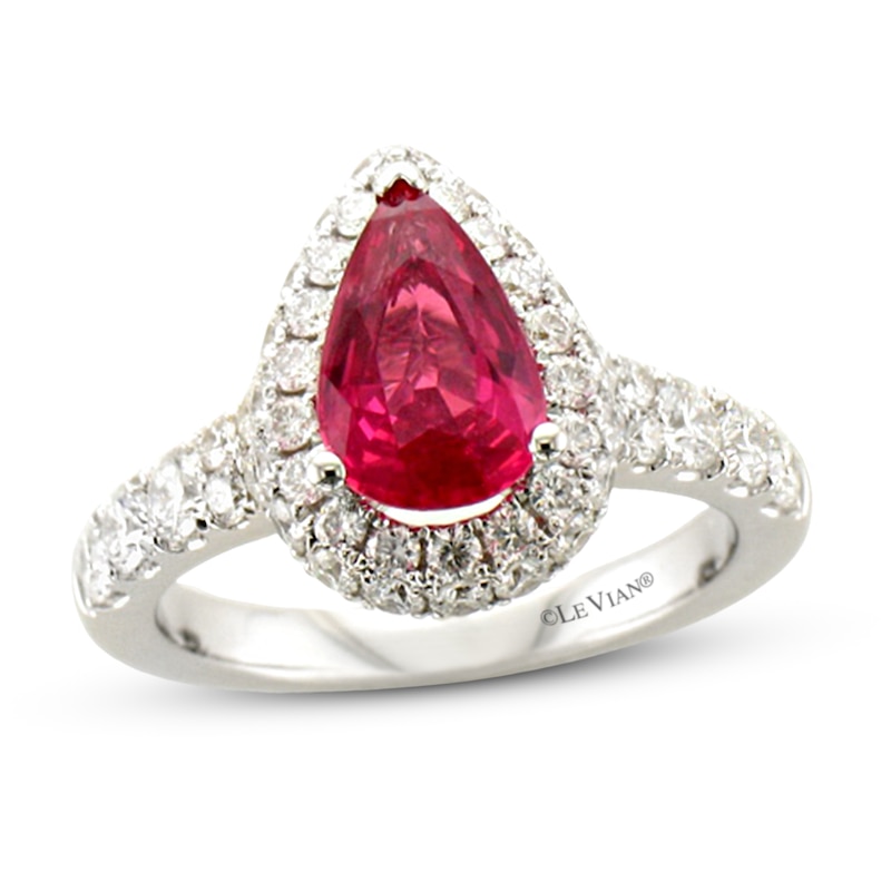 Le Vian Natural Ruby Ring 1-1/3 ct tw Diamonds 18K Vanilla Gold