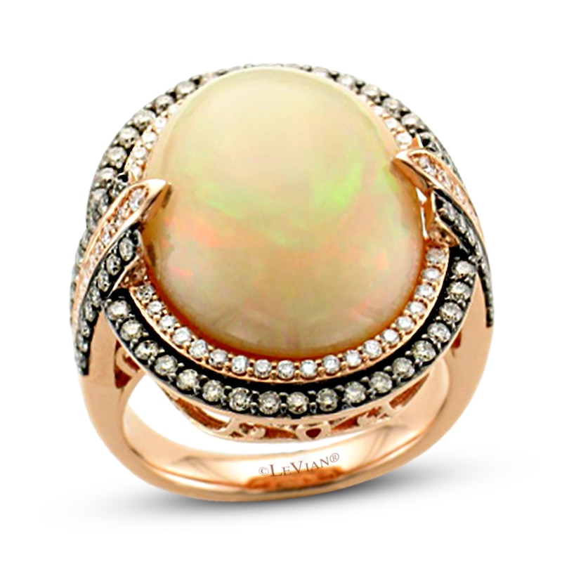 Le Vian Natural Opal Ring 7/8 ct tw Diamonds 18K Strawberry Gold
