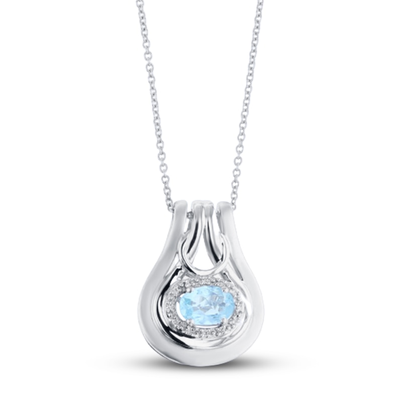 Main Image 1 of Le Vian Natural Blue Tourmaline Necklace Diamond Accents 18K Vanilla Gold