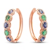 Thumbnail Image 0 of Le Vian Natural Sapphire/Emerald Earrings 1 ct tw Diamonds 14K Strawberry Gold