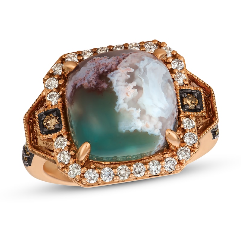 Main Image 1 of Le Vian Natural Aquaprase Ring 1/2 ct tw Diamonds 14K Strawberry Gold