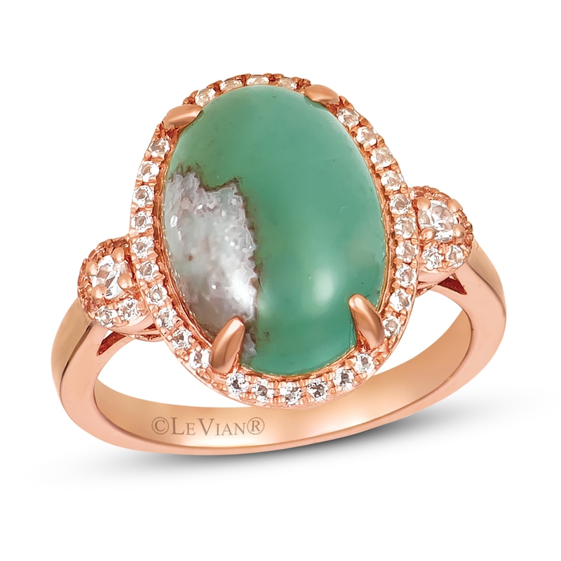 Le Vian Natural Aquaprase/White Topaz Ring 14K Strawberry Gold