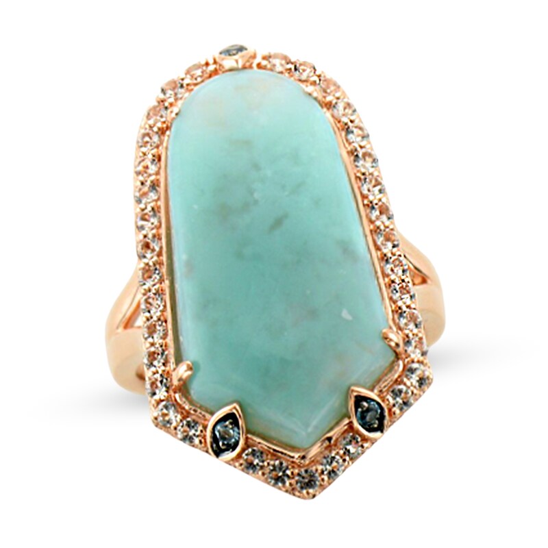 Le Vian Natural Aquaprase/Topaz Ring 14K Strawberry Gold