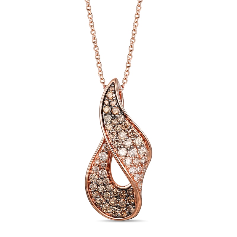Main Image 1 of Le Vian Diamond Necklace 1/2 ct tw 14K Strawberry Gold