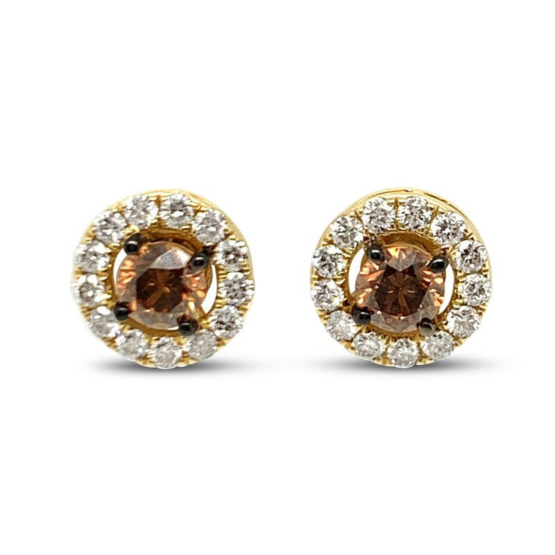 Main Image 1 of Le Vian Diamond Stud Earrings 1-1/2 ct tw Round 14K Honey Gold