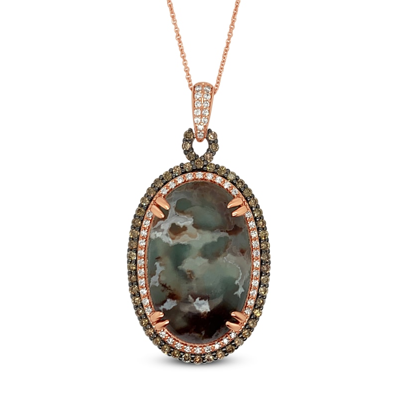 Main Image 1 of Le Vian Natural Aquaprase Pendant 1-1/3 ct tw Diamonds 14K Strawberry Gold