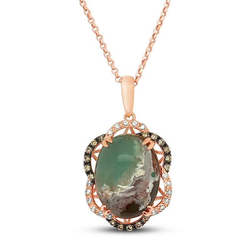 Main Image 1 of Le Vian Natural Aquaprase Necklace 3/8 ct tw Diamonds 18K Strawberry Gold
