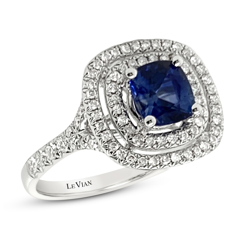 Main Image 1 of Le Vian Natural Sapphire Ring 1/2 ct tw Diamonds 18K Vanilla Gold