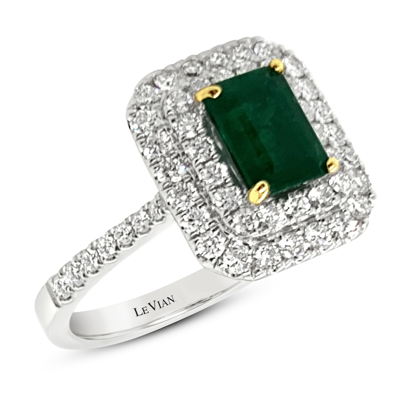 Main Image 1 of Le Vian Natural Emerald Ring 3/4 ct tw Diamonds 14K Vanilla Gold