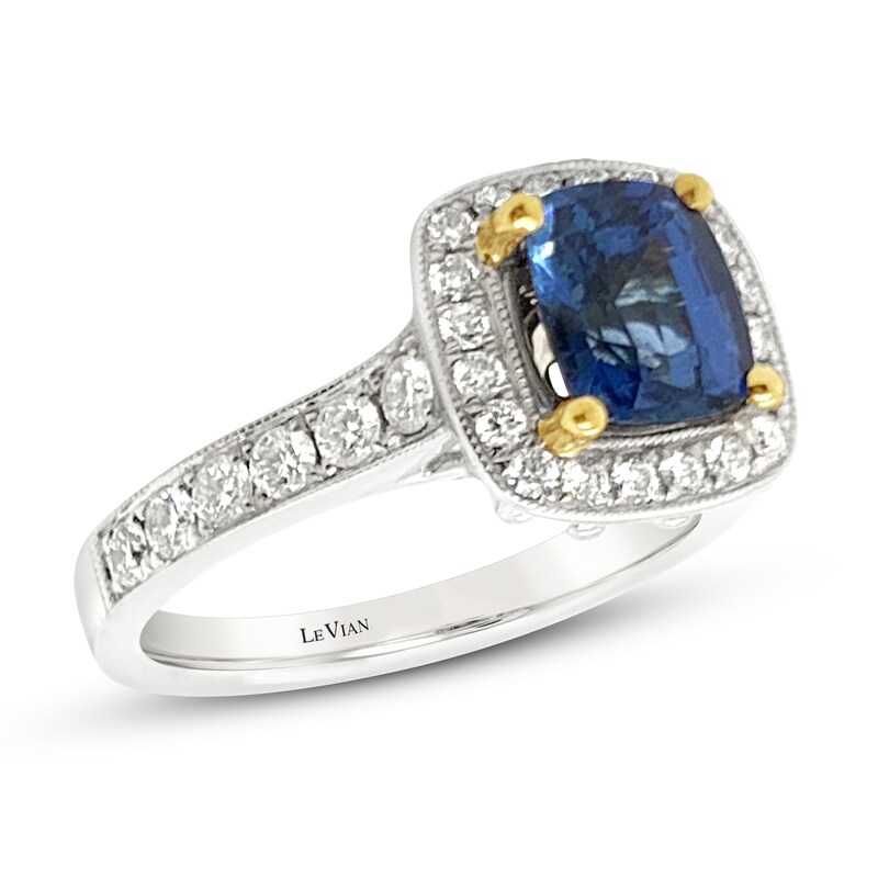 Main Image 1 of Le Vian Natural Sapphire Ring 5/8 ct tw Diamonds 18K Vanilla Gold