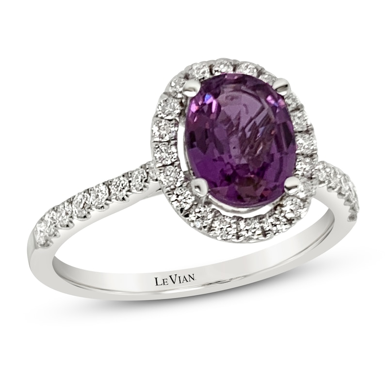 Le Vian Natural Purple Sapphire Ring 1/3 ct tw Diamonds 18K Vanilla ...