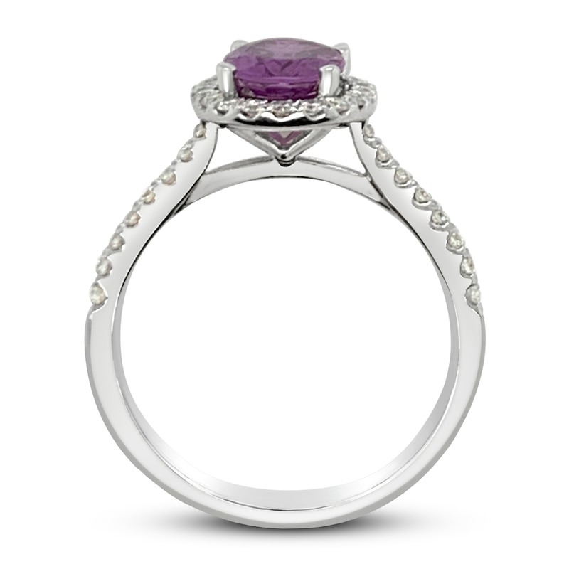 Main Image 2 of Le Vian Natural Purple Sapphire Ring 1/3 ct tw Diamonds 18K Vanilla Gold