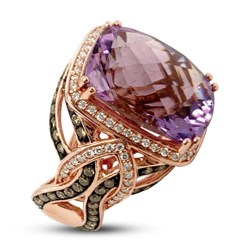 Main Image 1 of Le Vian Natural Amethyst Ring 1-1/4 ct tw Diamonds 14K Strawberry Gold