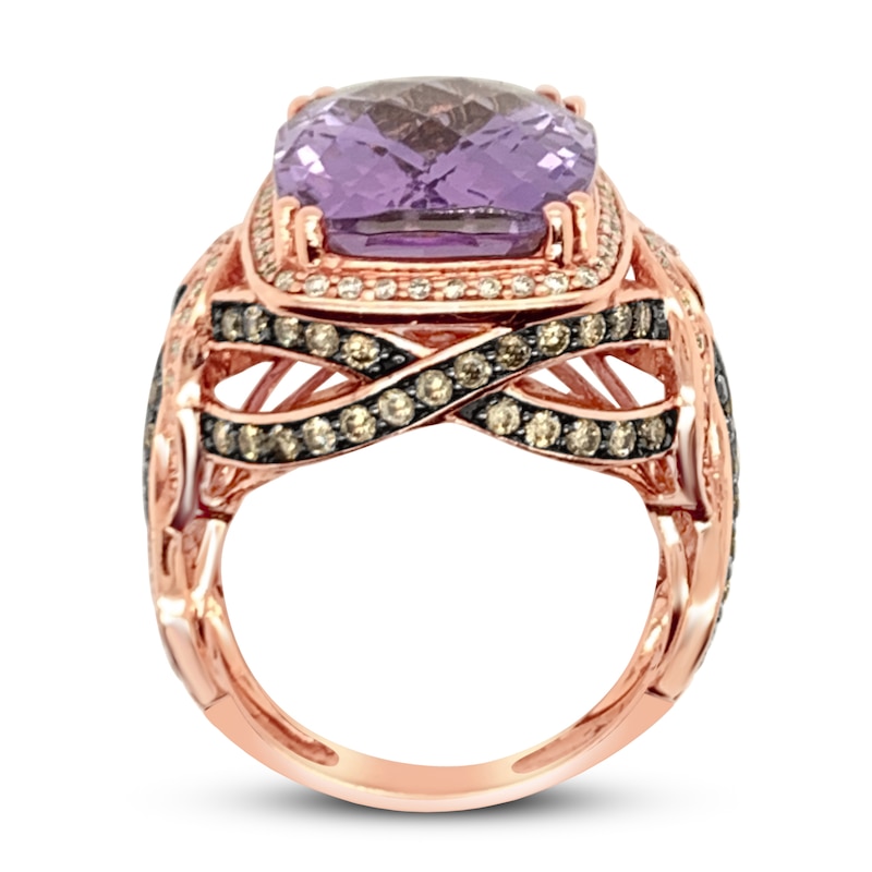 Main Image 2 of Le Vian Natural Amethyst Ring 1-1/4 ct tw Diamonds 14K Strawberry Gold