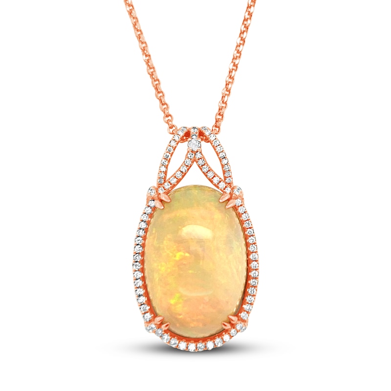 Main Image 1 of Le Vian Natural Opal Necklace 5/8 ct tw 18K Strawberry Gold