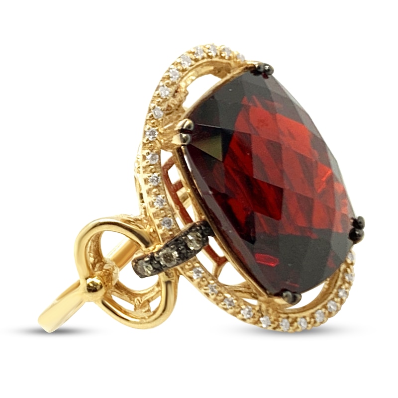 Main Image 1 of Le Vian Natural Garnet Ring 1/4 ct tw Diamonds 14K Honey Gold
