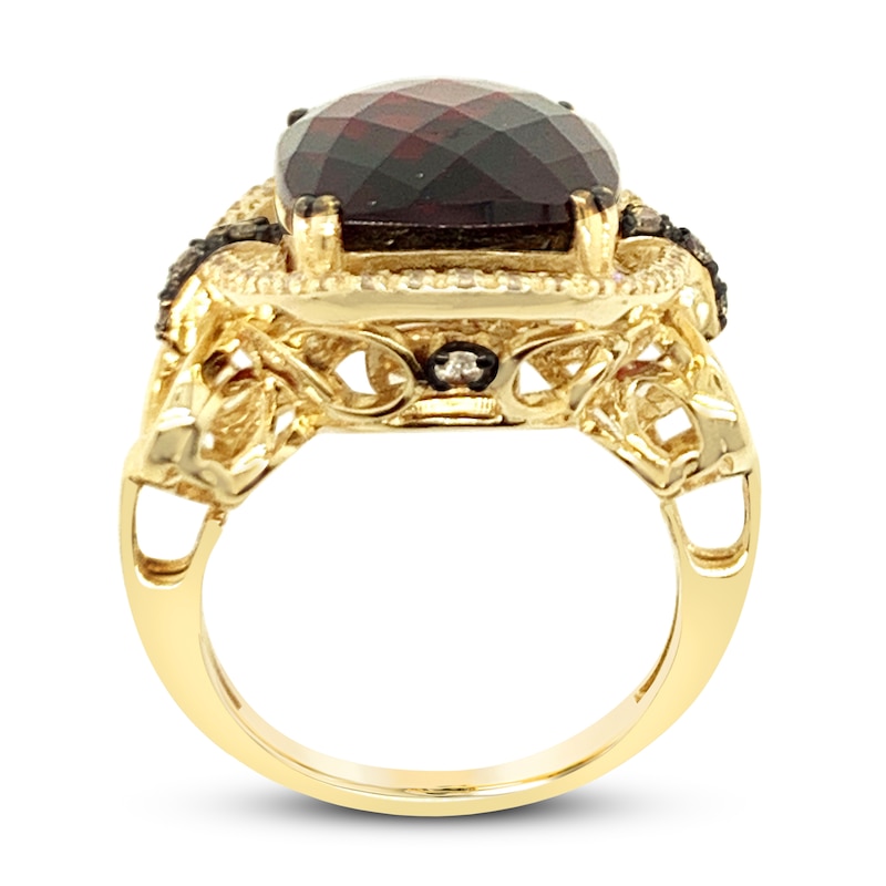 Le Vian Natural Garnet Ring 1/4 ct tw Diamonds 14K Honey Gold