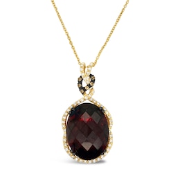 Le Vian Natural Garnet Necklace 1/5 ct tw Diamonds 14K Honey Gold