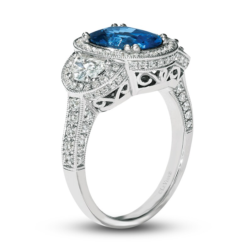 Main Image 2 of Le Vian Natural Sapphire Ring 1 ct tw Diamonds 18K Vanilla Gold