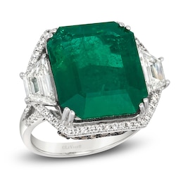 Le Vian Natural Emerald Ring 2-3/8 ct tw Diamonds 18K Vanilla Gold