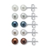 Cultured Pearl Earrings Boxed Set Sterling Silver