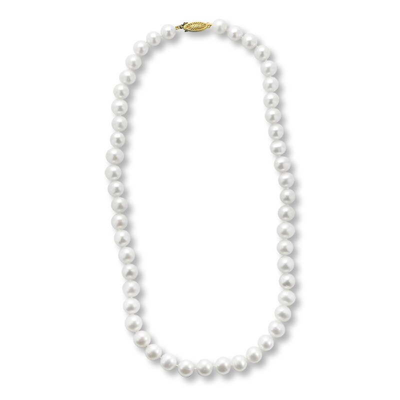 Main Image 2 of Cultured Pearl Necklace 14K Yellow Gold 18" Length