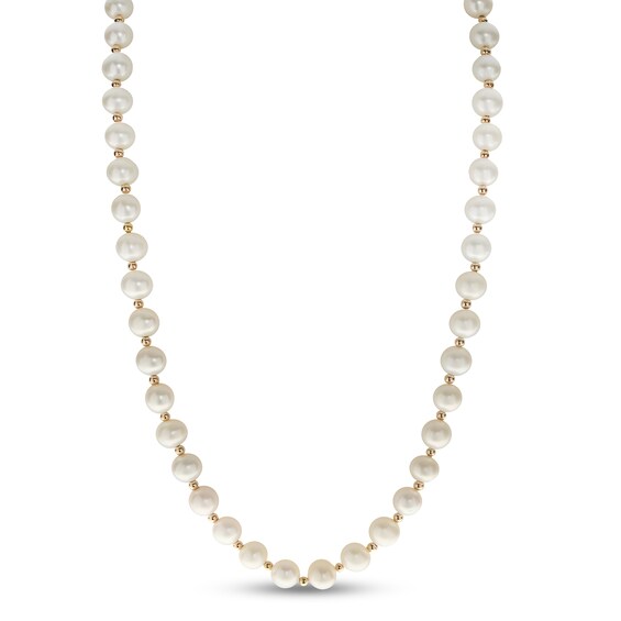Jared Cultured Pearl Necklace 10K Yellow Gold