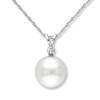 Thumbnail Image 1 of Cultured Pearl Necklace 1/20 carat Diamond 14K White Gold