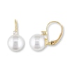 Thumbnail Image 1 of Cultured Pearl Earrings 1/10 ct tw Diamonds 14K Yellow Gold