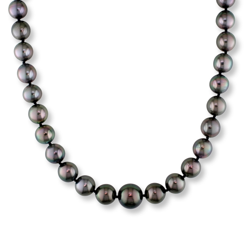 Main Image 1 of Cultured Pearl Necklace 1/20 ct tw Diamonds 14K White Gold