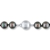Thumbnail Image 2 of Cultured Pearl Necklace 1/20 ct tw Diamonds 14K White Gold
