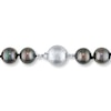 Thumbnail Image 1 of Cultured Pearl Necklace 1/20 ct tw Diamonds 14K White Gold