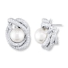 Thumbnail Image 0 of Cultured Pearl Earrings 4-1/3 ct tw Diamonds 18K White Gold