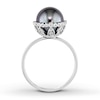 Thumbnail Image 2 of Tahitian Cultured Pearl Ring 1/4 ct tw Diamonds 14K White Gold