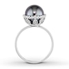 Thumbnail Image 1 of Tahitian Cultured Pearl Ring 1/4 ct tw Diamonds 14K White Gold