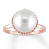 Thumbnail Image 0 of Cultured Pearl Ring 1/4 ct tw Diamonds 14K Rose Gold