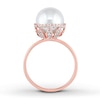 Thumbnail Image 1 of Cultured Pearl Ring 1/4 ct tw Diamonds 14K Rose Gold
