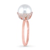Thumbnail Image 2 of Cultured Pearl Ring 1/4 ct tw Diamonds 14K Rose Gold