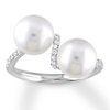 Thumbnail Image 0 of Cultured Pearl Ring 1/5 ct tw Diamonds 10K White Gold