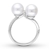 Thumbnail Image 1 of Cultured Pearl Ring 1/5 ct tw Diamonds 10K White Gold